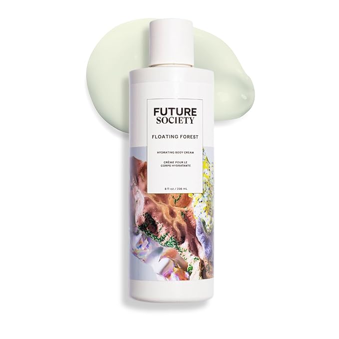 Future Society Floating Forest Body Lotion - Luxury Aquatic Floral Scented Body Cream with Notes of Bergamot, Freesia & Musk - Moisturizes & Replenishes Dry Skin - Hydrating & Perfumed Lotion - 8oz