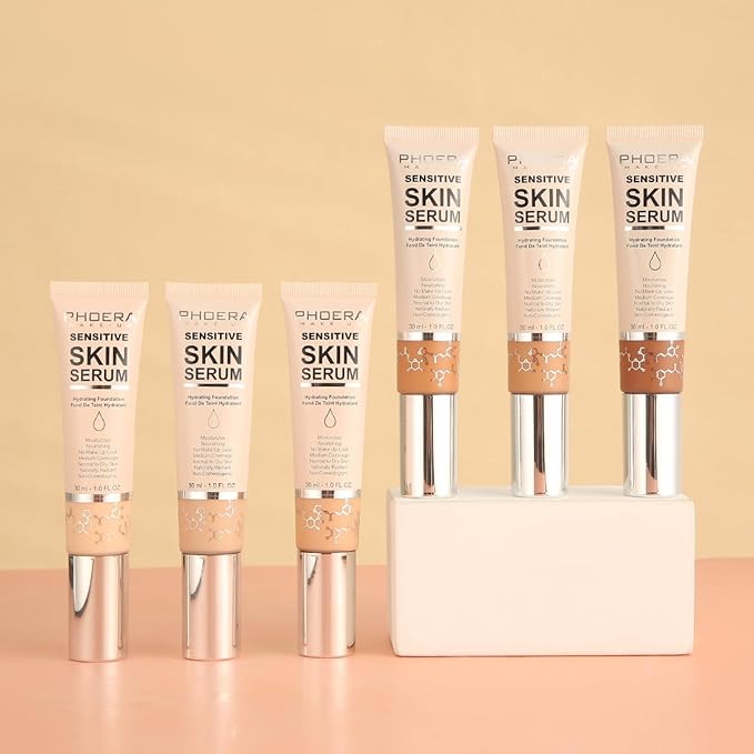 PHOERA Hydrating Serum Foundation,Flawless Full Coverage and Hypoallergenic Makeup Base Foundation. (N06 Mocha, norm)