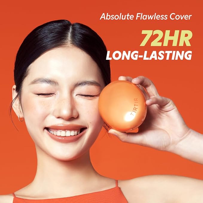 [*Mini Size*] TIRTIR Mask Fit Ai Filter Cushion Foundation | AI-Like Semi-Matte Finish - Up to 72-Hour Medium to Full Coverage Korean Make up Beauty, #39W Caramel, 0.15 oz
