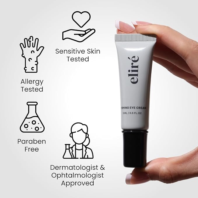 Korean Firming Eye Cream - Instant Lift and Tightening Treatment - Arginine/Lysine Peptides + Ceramide - Reduces Fine Lines, Wrinkles, Under-Eye Bags - Lightweight, Works Under Makeup - 15ml