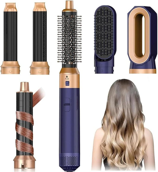 Hair Dryer Brush, 5 in 1 Multi Hair Styler,110,000 RPM High-Speed Negative Ionic Hair Dryer Fast Drying, Professional Blow Dryer Brush for Curling Volumizing Straightening Waves Styling - Salon Tools