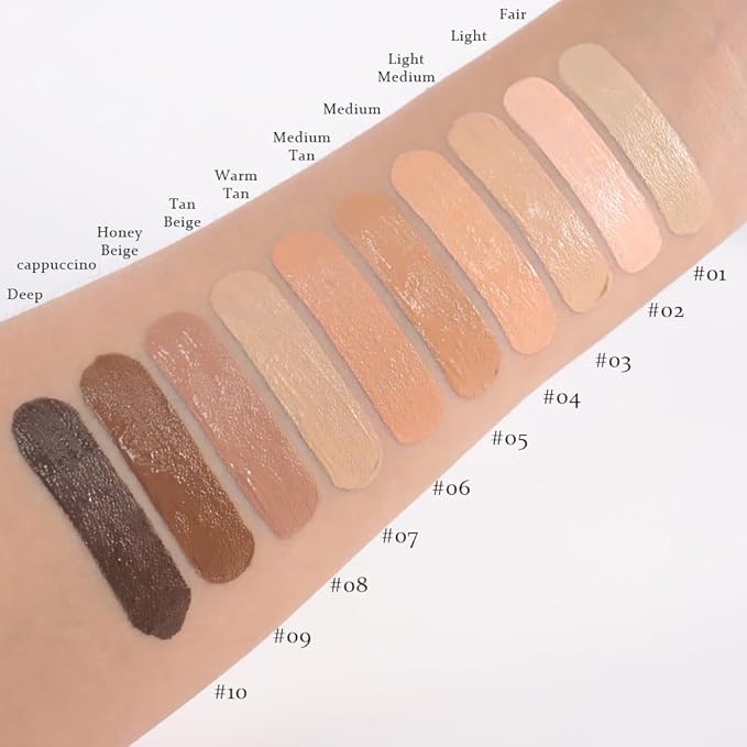Liquid Concealer for Older Women, Under Eye Brightener Full Coverage Concealer for Dark Circles, Spots, Lightweight Waterproof Foundation Makeup, Vegan & Cruelty-Free, 05 Medium Tan