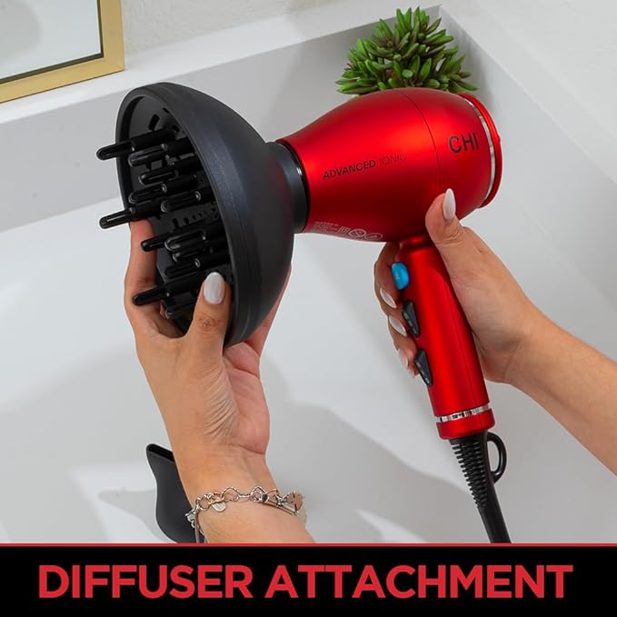 CHI 1875 Series Advanced Ionic Compact Hair Dryer, Blow Dryer For Ultra-Fast Hair Drying, Reduces Frizz & Increases Shine, 3 Heat + 2 Speed Settings