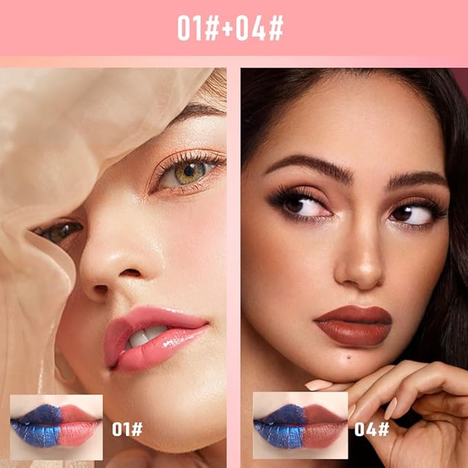 Matte Lip Stain Wipe Off Masque - Peel Off Lip Stain Tattoo,Lip Gloss for All Skin Types, Peel Off Lip Liner Stain Tattoo Long-Lasting Proof Waterproof Smudge(1#+4#, 2Count (Pack of 1))
