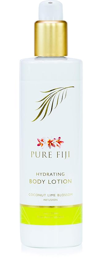 PURE FIJI Body Lotion Hydrating - Moisturizing Lotion for Dry Skin with Coconut Milk and Vitamin E, Organic Body Lotion For Women and Men, Coconut Lime Blossom Scent, 12 oz
