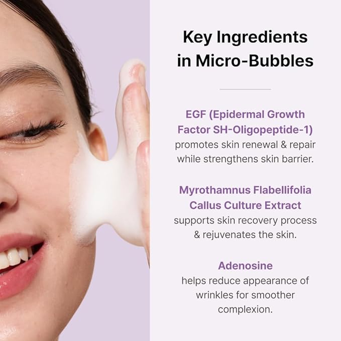 MENOKIN 30 Seconds Quick Bubble Mask [REPAIR] - [EGF Liposome] in Micro-bubbles for Skin Restoration, Hypoallergenic Bubble Capsule for Deep Repair, Korean Skin Care Essential, 52 Uses, 2.36 fl.oz