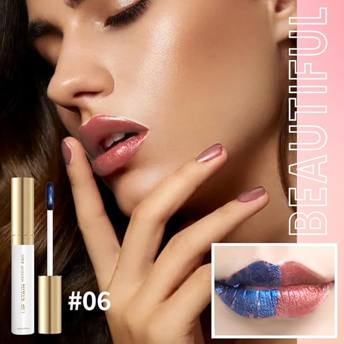 Matte Liquid Lip Gloss Peel Off Masque - Peel Off Lip Stain Tattoo, Long Lasting Waterproof Transfer-proof Lip Mask Lip Stain Peel Off Lip Gloss, Peel Off Lip Tint for Lip Makeup-Brick Rose06#