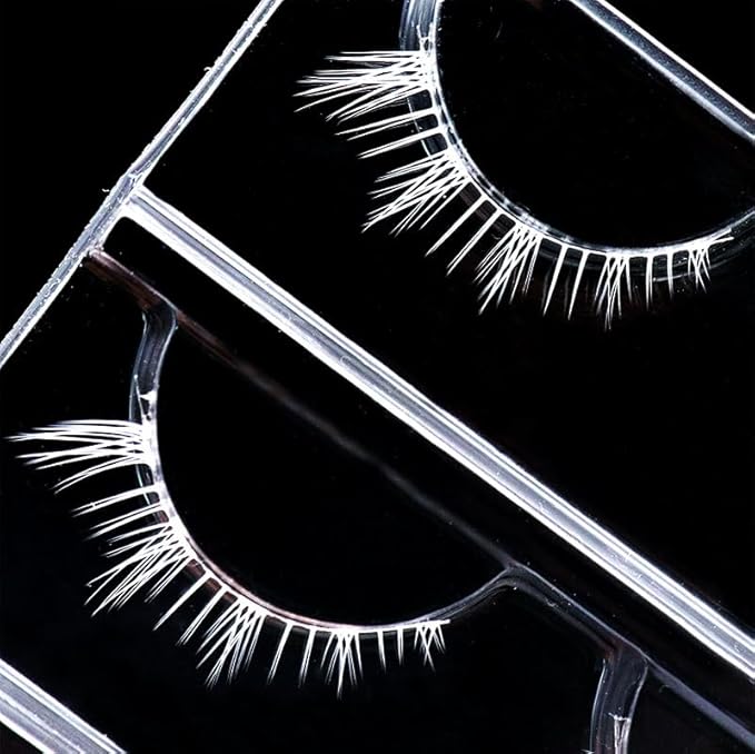 Lower Eyelashes White Lashes Cosplay White False Eyelashes Bottom White Fake Eye Lashes Natural Halloween Costume Party Eye Lashes Tool Stage Performance (MQ16)
