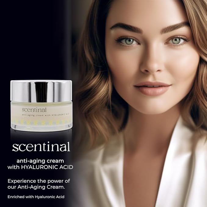 Scentinal Anti-Aging Cream - Nourishing Hyaluronic Acid Moisturizer for Youthful Skin 50 ml/1.7 Oz
