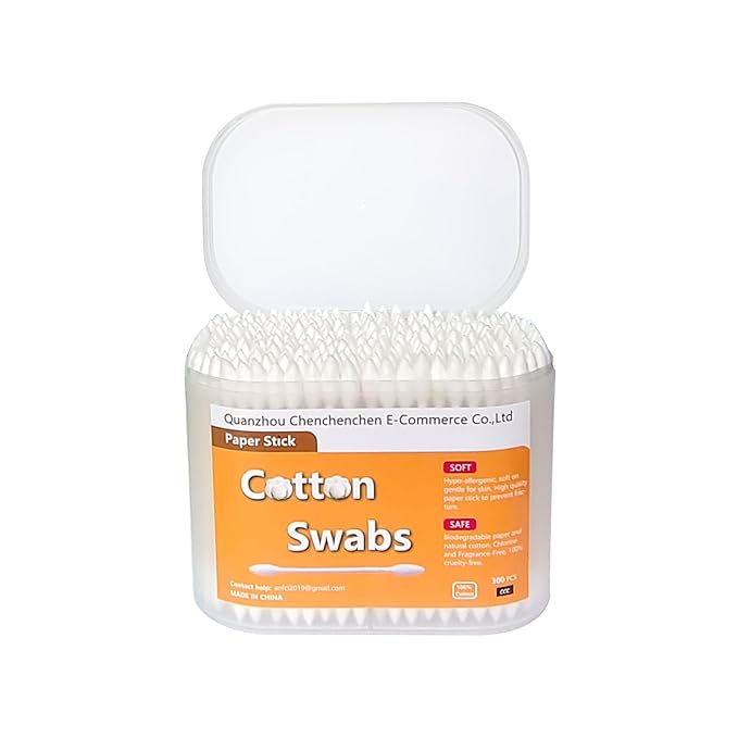 Double Precision tips cotton swabs with Paper Stick, Pointed Cotton Buds for Makeup, 600pcs