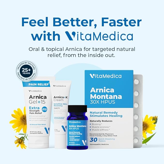 VitaMedica Arnica + Vitamin K Bruise Recovery Cream for Face & Under-Eye, Sensitive-Skin Formula, Post-Procedure Support, 0.5 oz