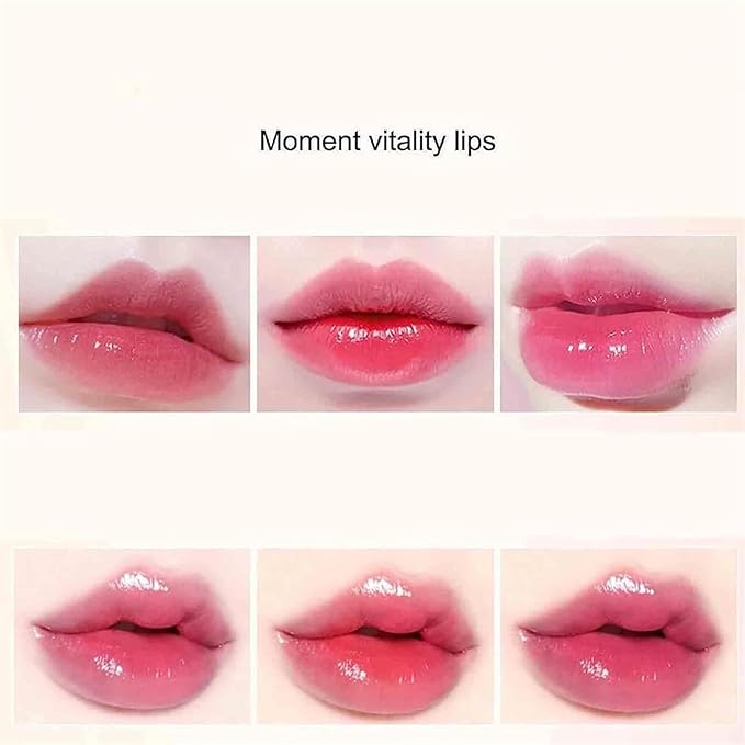PIN&WEI Color Changing Lipstick, Gold Crystal Ph Lipstick Color Changing, Long Lasting Moisturizing Glossy Shine Lip Gloss, Deep Nourishment (1pcs)