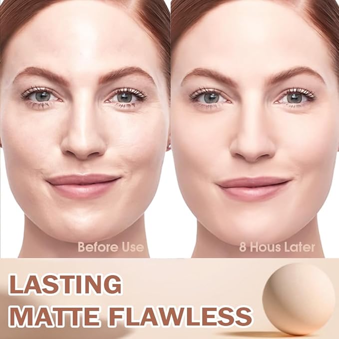 evpct Oil Control Pressed Face Powder Compact for Women, Translucent Setting Powder Makeup Foundation for Women, Waterproof Long Lasting Lightweight, polvo compacto de maquillaje, 20 Ivory