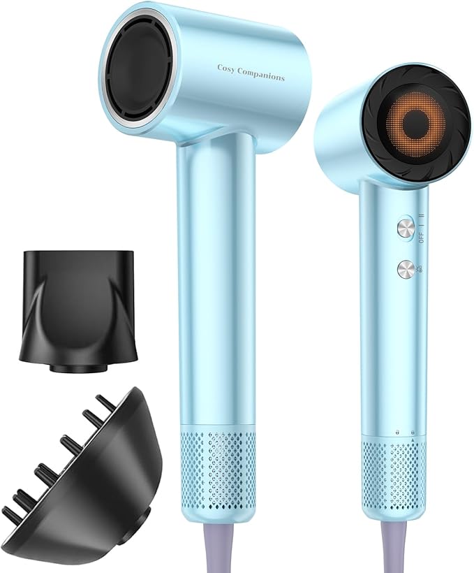 Hair Dryer, 130000 RPM High Speed Blow Dryer for Fast Drying, 300 Million Negative Ions, Heat-Control & Lightweight, Blue