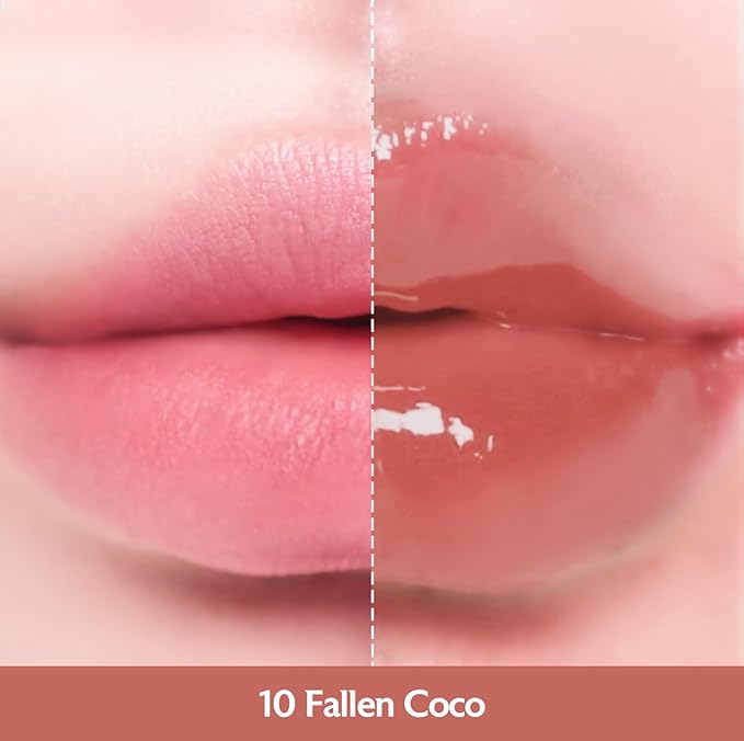 MILKTOUCH Jelly Fit Lip Tint (10 Fallen Coco) with Cooling Plumping Effect and Water-Based Non-Sticky Texture | Long Lasting Korean Beauty Lipstain Tinted Gloss Oil Brown K Makeup