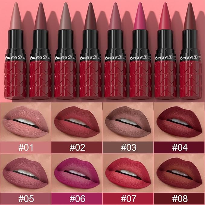 3 Colors Gradient Lip Liner Set, Long Lasting Matte Finish Lipstick Combo for Shaping & Sculpting Lips, Retractable Highly-Pigment Smooth Defined Cream Lip Pencil Kit for Women (#2,#3,#4)