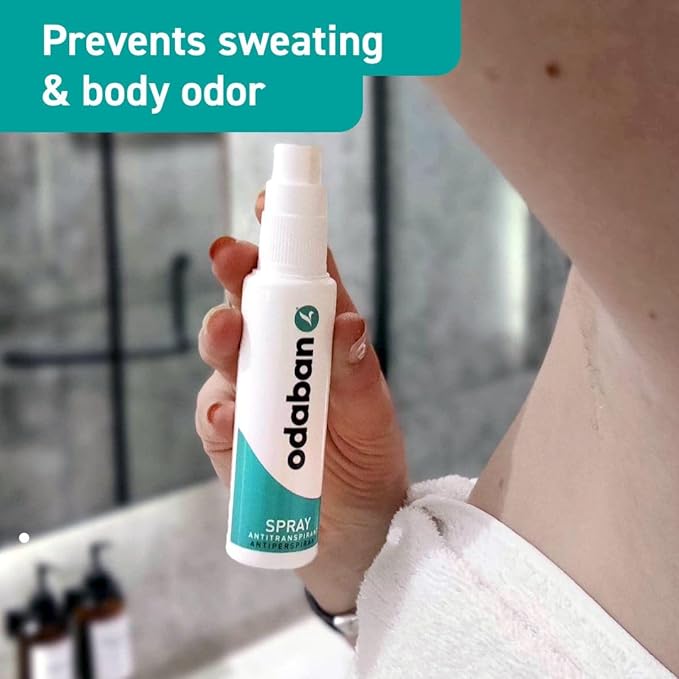 Odaban Antiperspirant Spray, Clinical Strength Aluminium Chloride Strong Antiperspirant Hyperhidrosis Treatment for Excessive Sweating, Fragrance-free