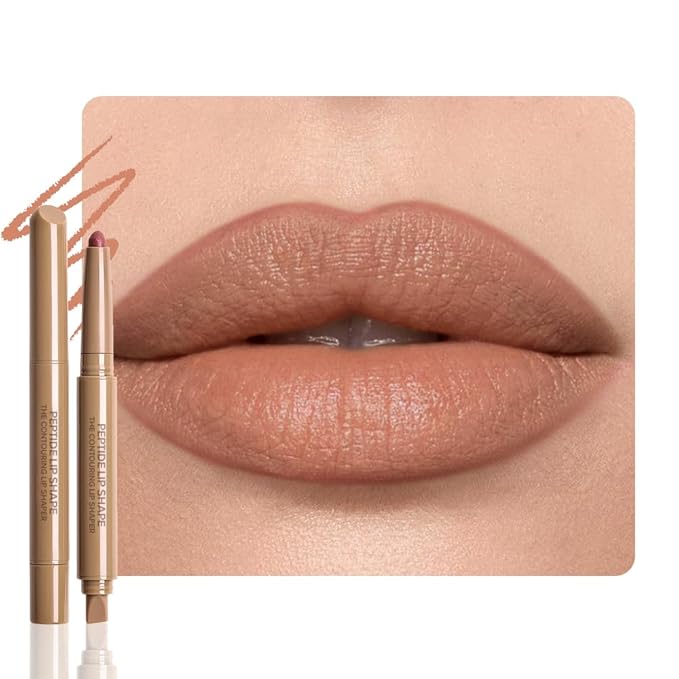 Plump Matte Crayon Lip Liner Pencil, Nude Lip Liners Lipstick, Long-Lasting Waterproof Creamy Formula, With Silicone Smudger for Define Contours & Sculpting Lip, 0.75g/0.026oz
