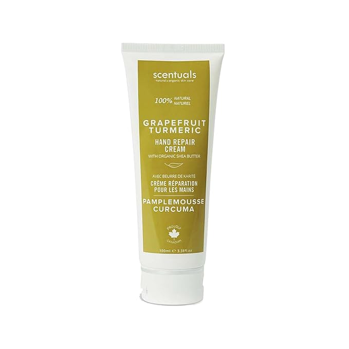 Hand Cream with Grapefruit Turmeric Essential Oil, Shea Butter, Cocoa Butter, Argan & Almond oil, Vitamin E and Aloe Vera, for Moisturizing Dry Hands, Natural Skin Care, 100 ml, 3.4 fl.oz