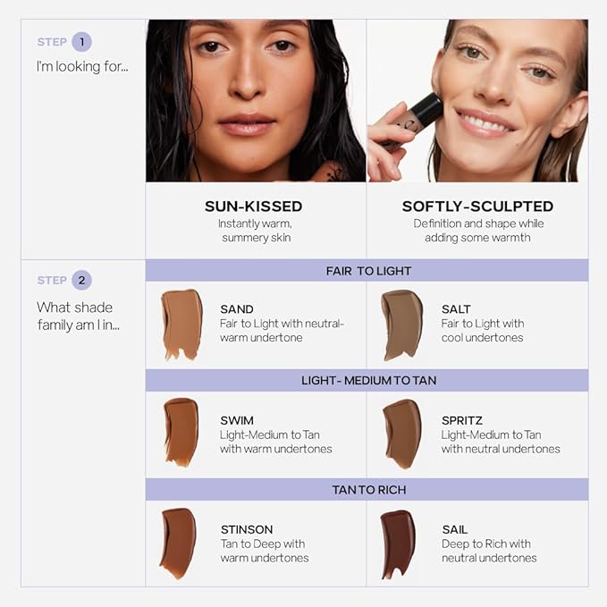 Saie Dew Bronze - Hydrating Liquid Bronzer Stick For a Sun Kissed Glow - Liquid Contour Stick Infused with Nourishing Skin Care Ingredients - Sculpted Face Makeup Essential - Sail (0.4 oz)