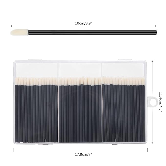 240 Pieces Disposable Lip Wands Lip Brushes,Lipstick Applicator Brushes Lip Gloss Wand,Soft Lint Free,Eyes & Lips Makeup Applicator Wands Tools（BLACK）