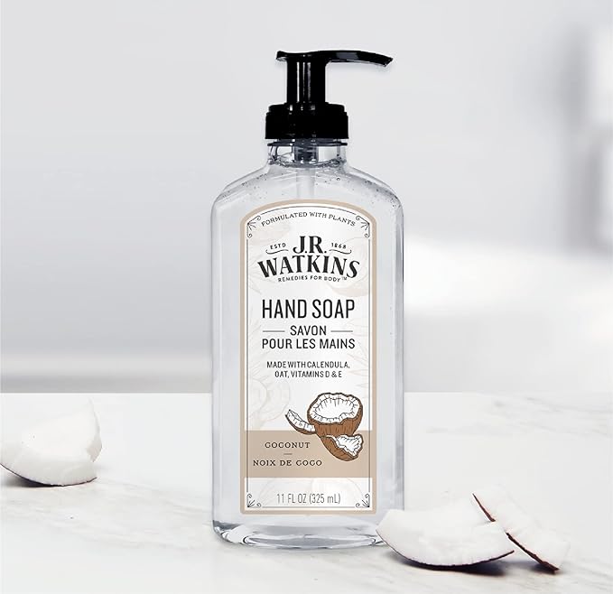 J.R. Watkins Gel Hand Soap, 3 Pack of 11 Fl Oz, Coconut