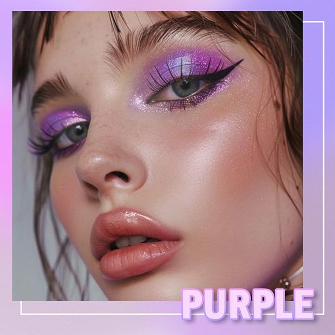 AMY'S DIARY Matte Shimmer Light Deep Purple Eye Shadow Palette Makeup,Eyeshadow Long Lasting Waterproof Cruelty-Free, 9 Blendable Shades in Smooth Finishes with Gorgeous Pearls for Girls (purple)