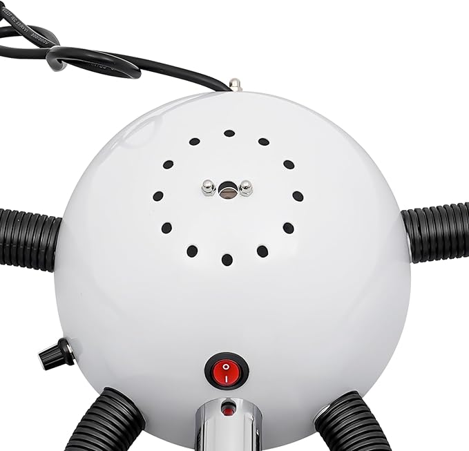 Wall Mounted Hair Dryer with Infrared Heat Bulbs, 5 Heads Multifunctional Salon Hair Color Processor Accelerator Heater Lamp, 750W Professional Infrared Hair Treatment Perm Machine (White+Black)