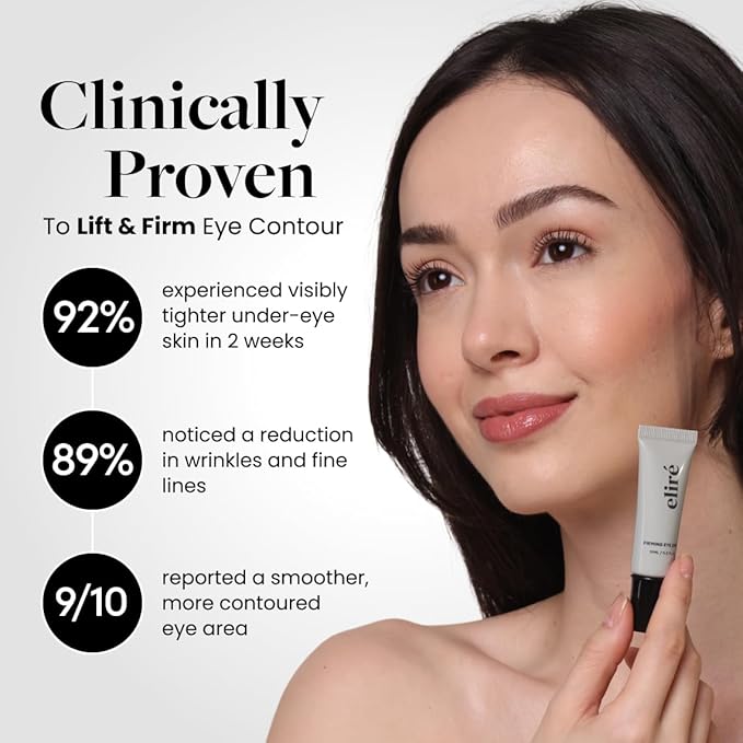 Korean Firming Eye Cream - Instant Lift and Tightening Treatment - Arginine/Lysine Peptides + Ceramide - Reduces Fine Lines, Wrinkles, Under-Eye Bags - Lightweight, Works Under Makeup - 15ml