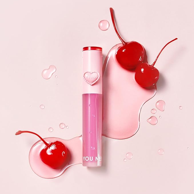 YNM Heart Jelling Tint, PEPPER JELLING, Silicone Lip Brush Included, K-Beauty, Non-Sticky, Moisturizing, Smudge-Proof, Korean Lip Tint, Long-Lasting, Vivid Color, 0.09 oz