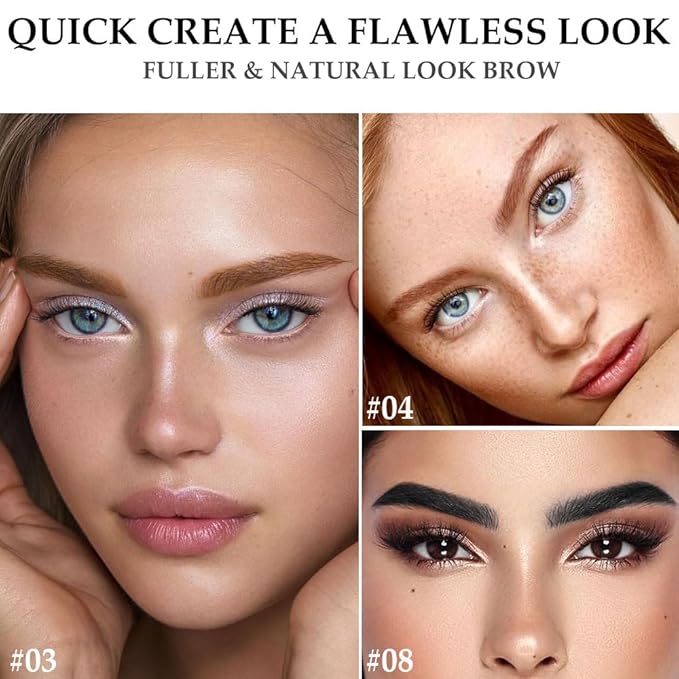 Tinted Thickening Brow Mascara,Brow Fast Sculpt,Waterproof, Transfer-proof, Brush to Fill in Eyebrows and Cover Gray Hairs - Cruelty Free (3pcs 03 Auburn &04 Rich Auburn &08 Black)