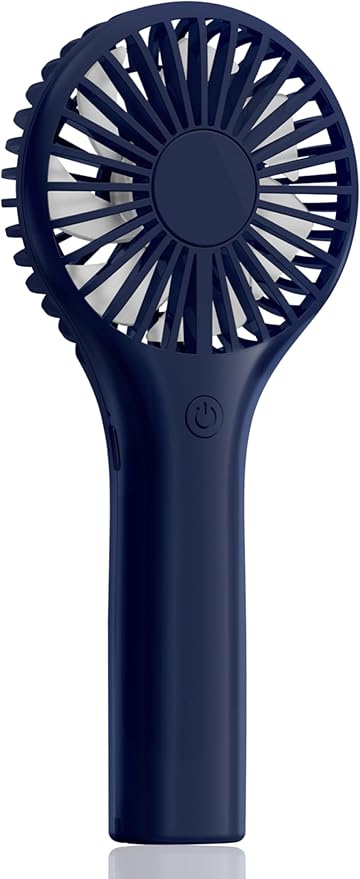 Portable Mini Fan - Powerful Personal Handheld Fan with 3 Speeds, Cute and Small, USB Rechargeable for Travel/Lash/Makeup/Outdoor/Home,Dark Blue