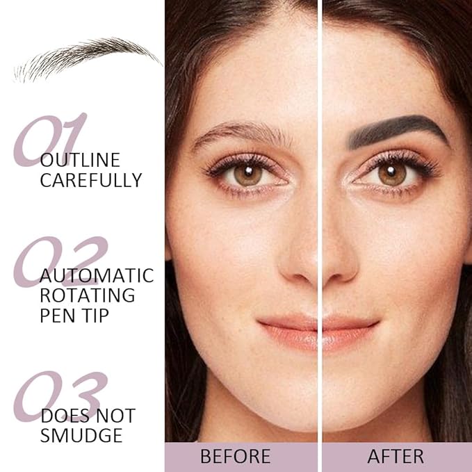 6 Pcs Black Eyebrow Pencils for Women,with Spoolie Brush,Eyebrow Pencil Soft Textured,Waterproof Sweat-proof for Fills in Sparse Areas and Gaps Create a Natural Eye Brow,Vegan & Cruelty-Free