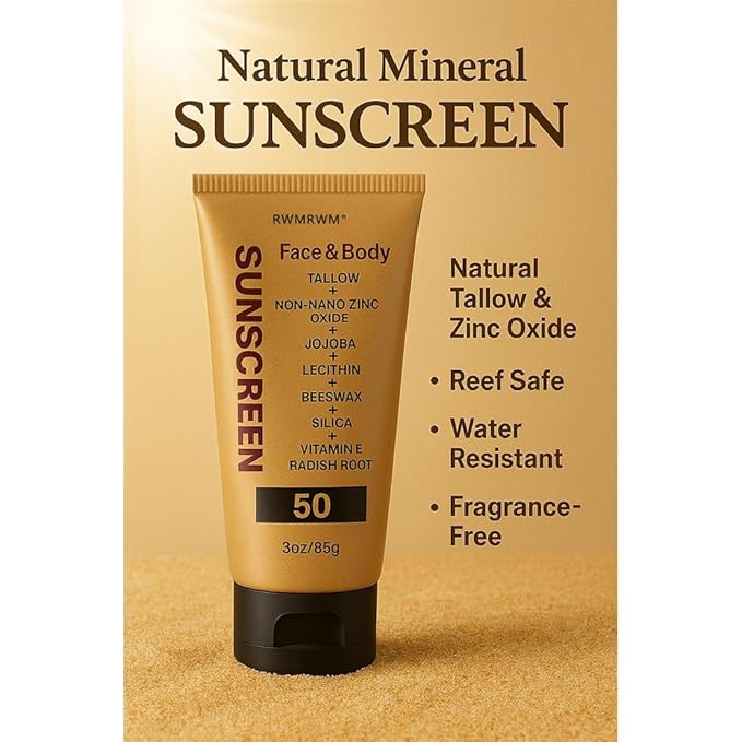 Sky Tallow Sunscreen, Beef Tallow for Skin and Face, Grass Fed Beef Tallow Sunscreen, Non Greasy Organic Natural Unscented Formula for Skin Summer Outdoor, 3 oz (85 g)