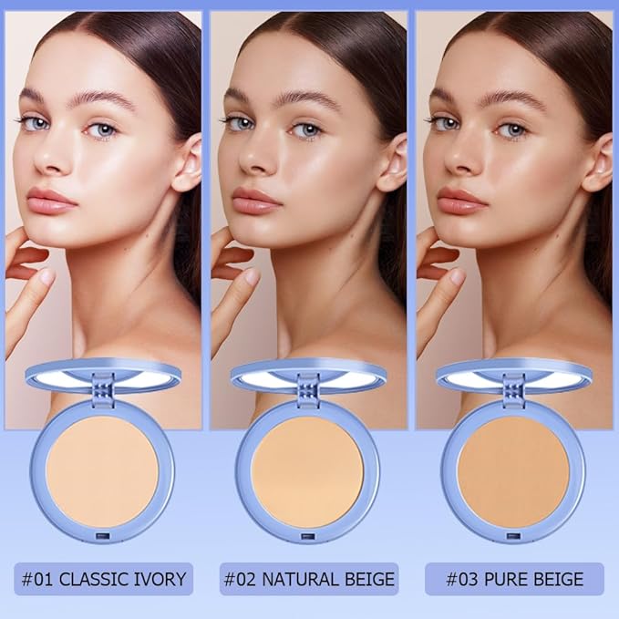Matte Perfection Pressed Powder, Oil Control Face Pressed Powder, Waterproof Long Lasting Finishing Compacto to Achieve a Flawless Matte Complexion (Natural Beige, 0.35 FL OZ)