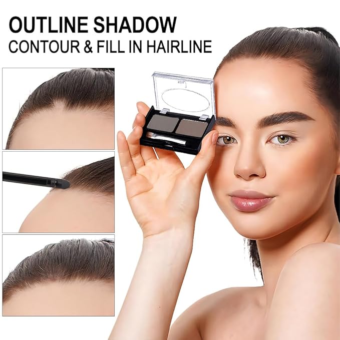 Taupe Brown Eyebrow Powder Kit for Women, Light Medium Gray Eye Brow Palette with Brush, Color Filler Get Full Defined Natural Brows, Matte Contour sombra para cejas, Long-Lasting Waterproof