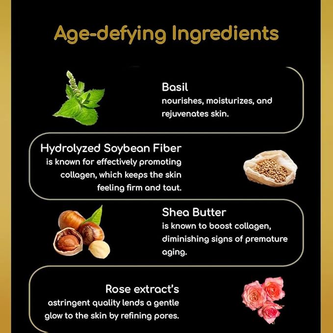 Tulsi Nourishing Face Cream – Anti-Aging Moisturizer with Shea Butter, Aloe Vera & Vitamin E – Collagen Booster for Dry, Mature & Sensitive Skin – 1.7 oz – Vegan & Fragrance-Free