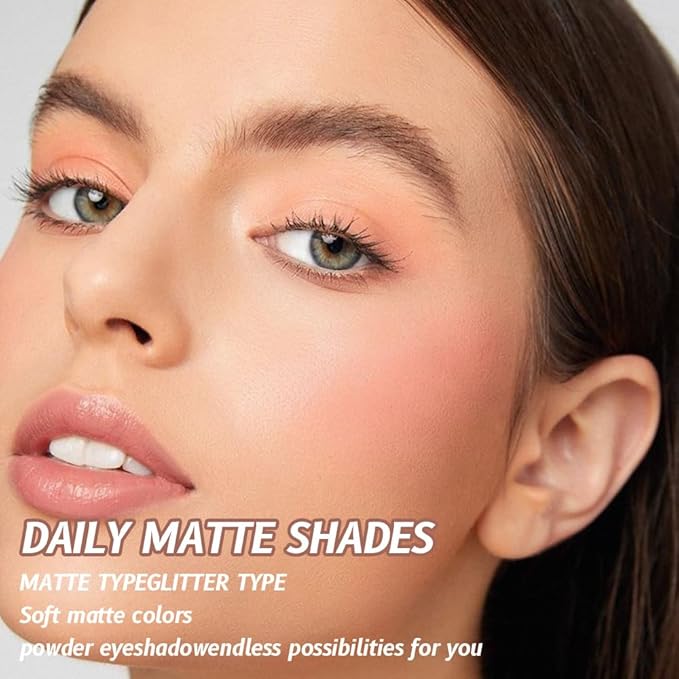 Monochrome Matte Eyeshadow Palette,Off White Nude Neutral Matte Pressed Powder Single Vegan Eyeshadow,Long-Lasting Sheer Eye Makeup Apply Makeup Easily,Smooth Formula; Talc,Vegan & Cruelty-Free