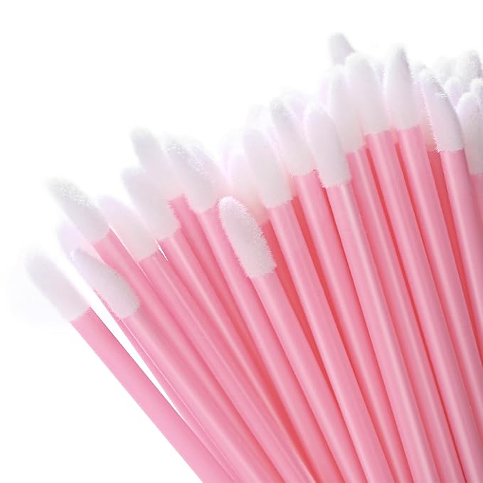 240 Pieces Disposable Lip Wands Lip Brushes,Lipstick Applicator Brushes Lip Gloss Wand,Soft Lint Free,Eyes & Lips Makeup Applicator Wands Tools（PINK）