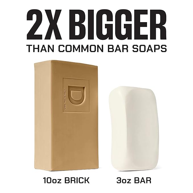 Duke Cannon Supply Co. Extra Large Bar Soap - Men's Natural Bar Soap with Masculine Scents - Made in the USA with Domestic & Globally Sourced Materials - All Skin Types - Big Brick - Sawtooth,10 oz