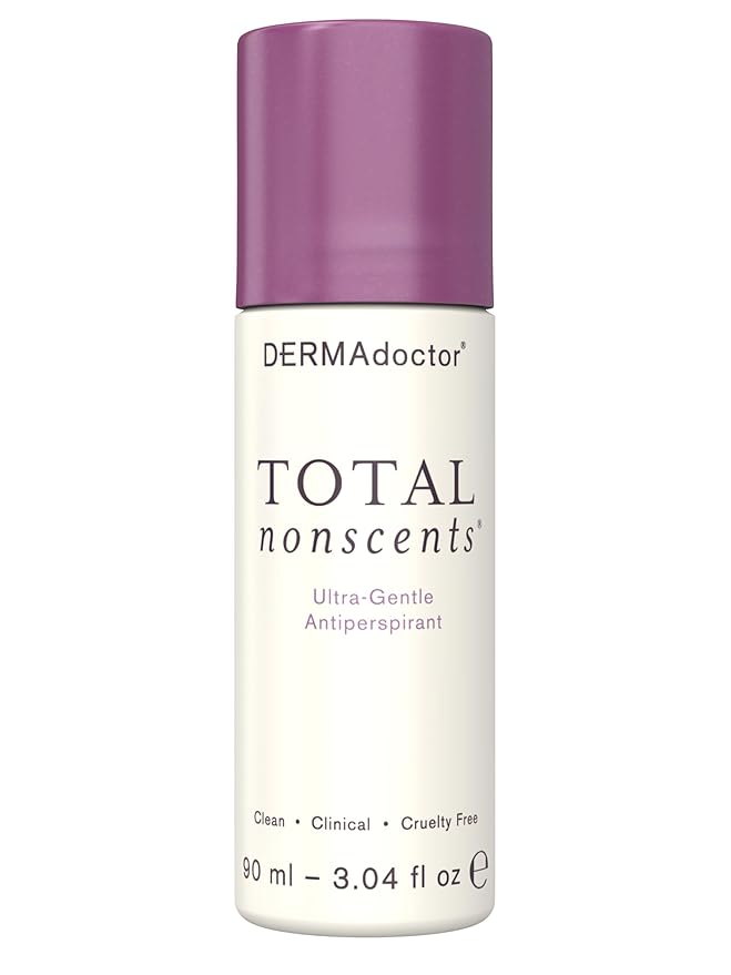 DERMAdoctor Antiperspirant for Women, Total NonScents Ultra-Gentle Unscented Antiperspirant for Sensitive Skin deodorant, Clinical Strength Deodorant For Women & Men; Hypoallergenic Roll On - 3.04 oz