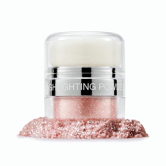 Glitter Air Cushion Highlighter Powder - 3D Contour & Brighten Face, Eyes, Body, Hair | Pearlescent Patting Powder Create a Shimmering Look | Easy-Use & Perfect for Daily & Special Occasions