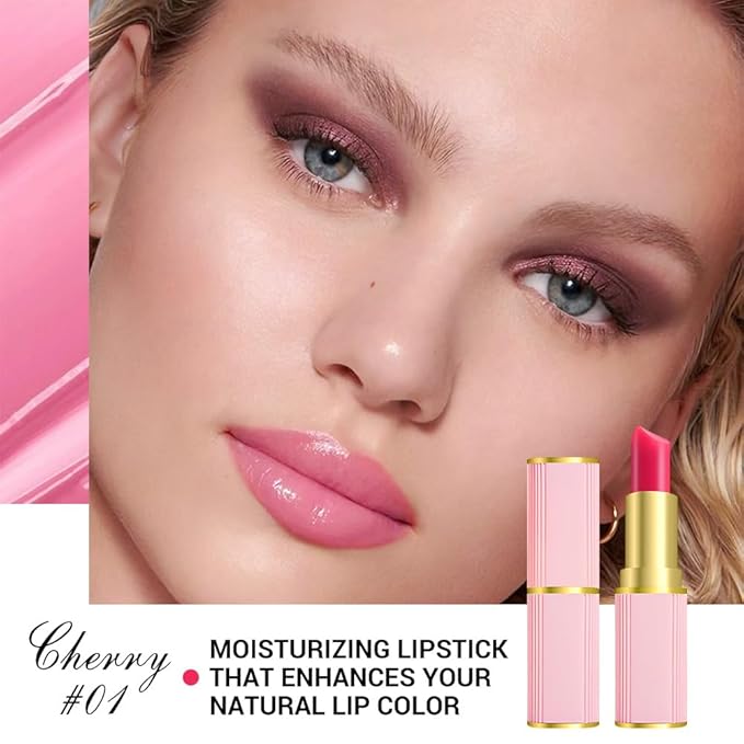 AMY'S DIARY Cherry lipstick Color Changing Lipstick PH Lipstick Lip Balm,Rich in Vitamin E for All-Day Moisture,Temperature Change Long Lasting Moisturizer Waterproof labiales (warm carrot)