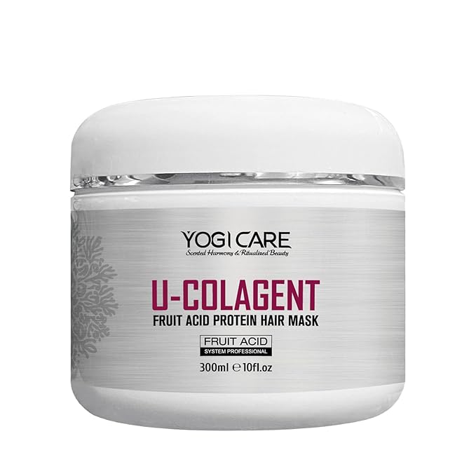 U-COLAGENT Fruit Acid Collagen Protein Hair Mask – Deep Nourishing Treatment for Dry, Damaged Hair – Strengthen, Repair, and Restore – Suitable for All Hair Types 300ml / 10 fl.oz
