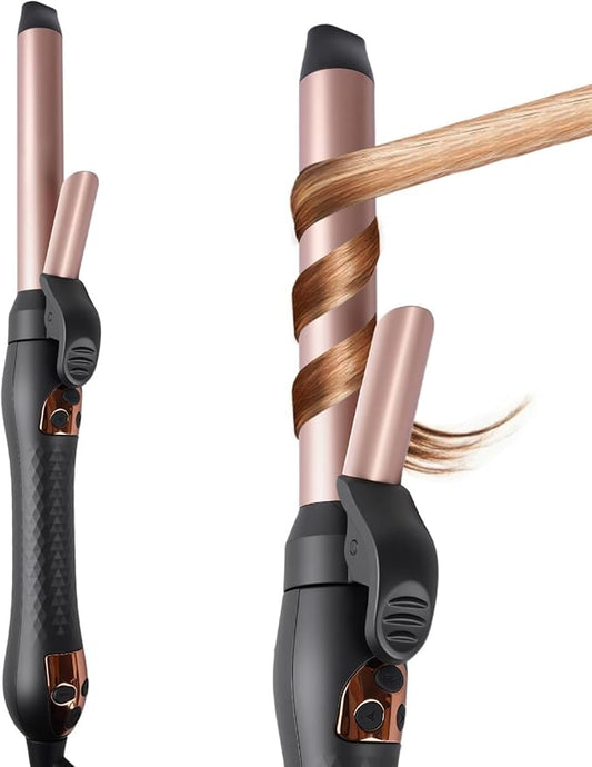 LANDOT Automatic Rotating Curling Iron: Easy-to-Use Ceramic Curling Wand 1 inch for Salon-Worthy Curls & Waves - Quick Heat & Adjustable Temp for All Hair Types