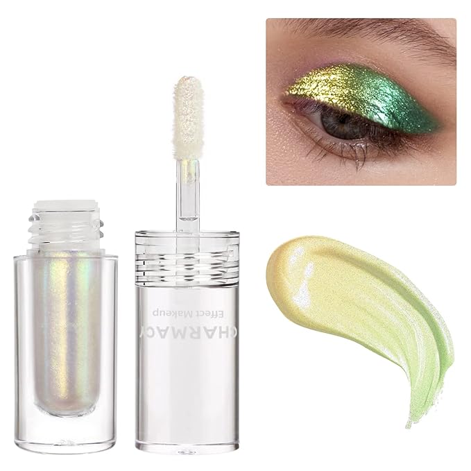 CHARMACY Liquid Duochrome Eyeshadow, Multi-Dimensional Eye Looks, Long Lasting Glitter Eye Shadow Sets Metallic Pigments, Quick Drying, Sparkling Shiny Eye Makeup for Beginners, 1.6g (#10)
