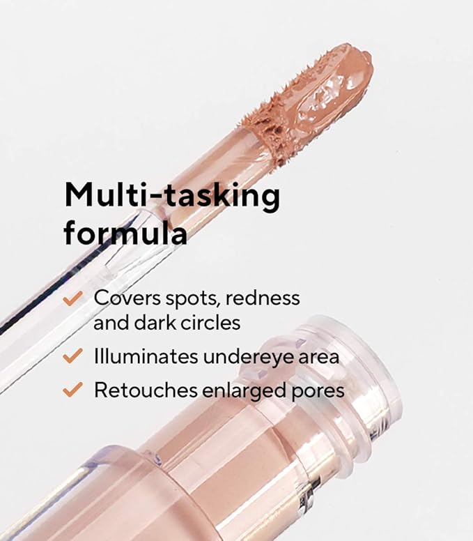 MÁDARA Organic Skincare | Luminous Perfecting Concealer 55 HAZELNUT – 4ml, Dewy finish, With hyaluronic acid, Natural concealer for dark circles and blemishes, Vegan, COSMOS natural certified.