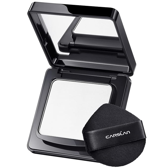 Waterproof Face Pressed Powder Compact, 24H Longlasting Oil Control Pressed Setting Powder Talc-Free Makeup, Shine Free, Poreless, Smooth, 01 Translucent for dry&com skin (0.28Oz)