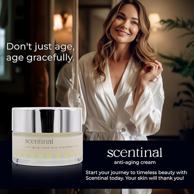 Scentinal Anti-Aging Cream - Nourishing Hyaluronic Acid Moisturizer for Youthful Skin 50 ml/1.7 Oz