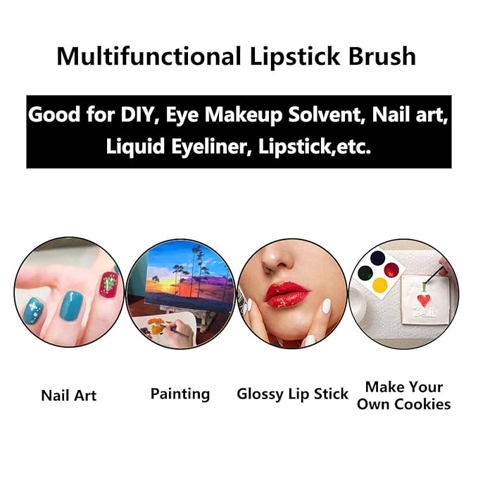 100 Pcs Disposable Makeup Lip Brushes Lipstick gloss brush Lip Gloss Applicators with Soft Brush Head PYO Cookie Paint Brushes mini paint brushes for cookies (Blue)